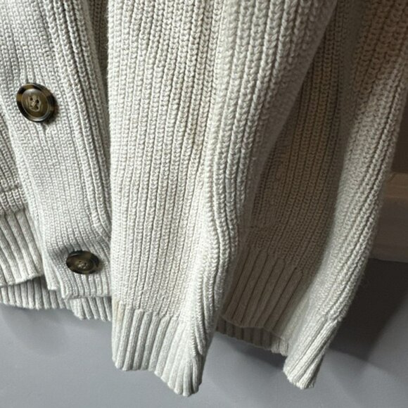 Old Navy Men's Shawl Collar Cardigan Sweater Beige Size L Grandpa Dad - Picture 2 of 11